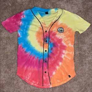 Women’s tie dye button up short sleeve